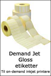 Demand Jet Gloss etiketter til brug i on demand inkjet printere