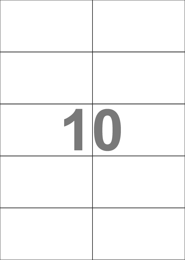A4-10 slids, 10 Utstansede etiketter/ark, 105,0 x 59,1 mm, permanent lim, hvit matt, 100 ark