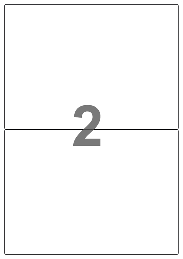 A4-etiketter, 2 Udstansede transparente etiketter/ark, 199,6 x 143,5 mm, 50 ark