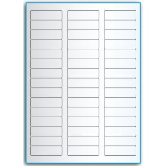 A4-45, 45 utstansede transparente etiketter/ark, 58,0 x 17,8 mm,  50 ark - A-4 etiketter, gjennomsiktige