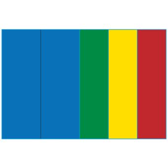 A4-2 spor, 2 Utstansede etiketter/ark, 105,00 x 295,3 mm, (bl&aring;, gr&oslash;nn, gul eller r&oslash;d) 100 ark - 