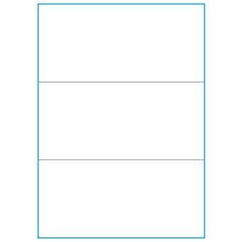 A4- 3 slids, 3 Utstansede etiketter/ark, 210,0 x 98,4  mm, hvit matt, 100 ark - 