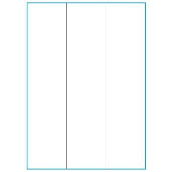 A4-3-lang slids, 3 Utstansede etiketter/ark, 70,0 x 295,3  mm, hvit matt, 100 ark - 