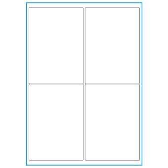 A4-4, 4 Utstansede etiketter/ark, 99,1 x 139,0 mm, hvit matt, 100 ark - 