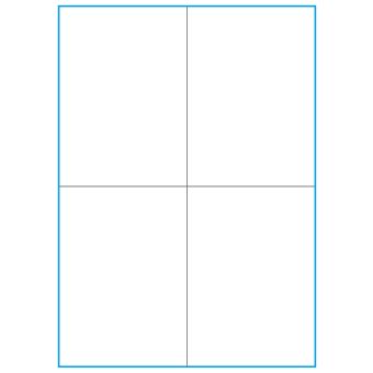 A4-4 slids, 4 Utstansede etiketter/ark, 105,0 x 147,60  mm, hvit matt, 100 ark - 