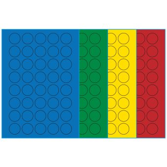 A4-Ø30, 40 Utstansede etiketter/ark, Ø30 mm, (blå, grønn, gul eller rød) 100 ark - A4-etiketter, Fargede
