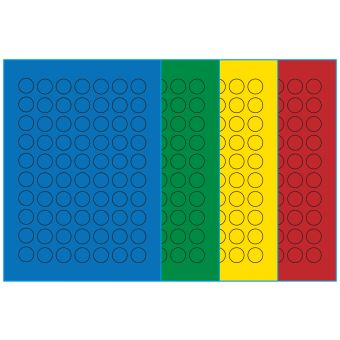 A4-Ø20, 70 Utstansede etiketter/ark, Ø20 mm, (blå, grønn, gul eller rød) 100 ark - A4-etiketter, Fargede