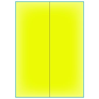 A4-2 slids gul neon, 2 Utstansede etiketter/ark, 105,0 x 295,3 mm, 100 ark - Etiketter i ark for skrivere