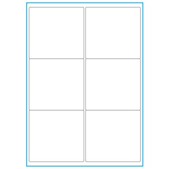 A4-6, 6 Utstansede etiketter/ark, 99,1 x 93,1 mm, hvit matt, 100 ark - 
