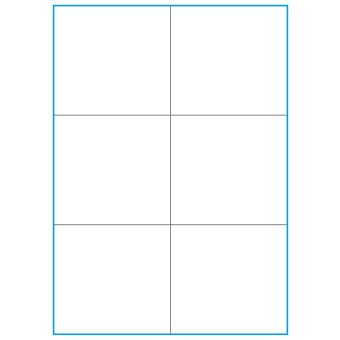 A4-6 slids, 6 Utstansede etiketter/ark, 105,0 x 98,4  mm, hvit matt, 100 ark - 