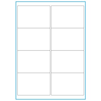 A4-8, 8 Utstansede etiketter/ark, 99,1 x 67,7 mm, hvit matt, 100 ark - 