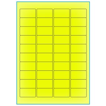 A4-40 gul neon, 40 Utstansede etiketter/ark, 45,7 x 25,4 mm, 100 ark - A-4 etiketter gul neon