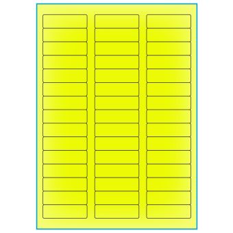 A4-45 gul neon, 45 Utstansede etiketter/ark, 58,0 x 17,8 mm,  100 ark - A-4 etiketter gul neon