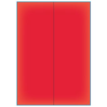 A4-2 slids rød neon, 2 Utstansede etiketter/ark, 105,0 x 295,3 mm, 100 ark - Etiketter i ark for skrivere