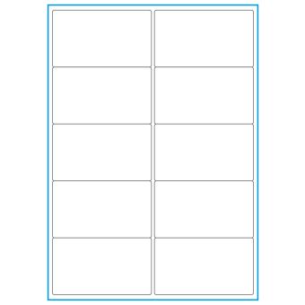 A4-10, 10 Utstansede etiketter/ark, 99,1 x 57,0 mm, hvit matt, 100 ark - 