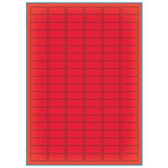 A4-120 rød neon, 120 Utstansede etiketter/ark, 30,0 x 14,0 mm, 100 ark - A-4 etiketter rød neon