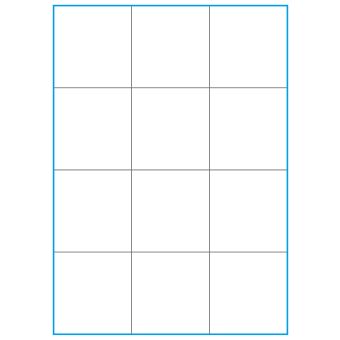 A4-12 slids, 12 Utstansede etiketter/ark, 70,0 x 73,8 mm, hvit matt, 100 ark - 