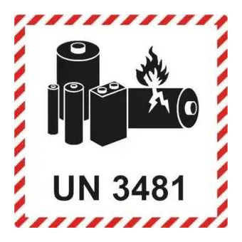 UN  etikett 120 x 110  mm, hvitt, permanent lim, 250 stk. - Faremerker