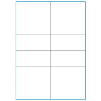 A4-12-smal slids, 12 Utstansede etiketter/ark, 105,0 x 49,2 mm, hvit matt, 100 ark - A-4 etiketter, hvit matt