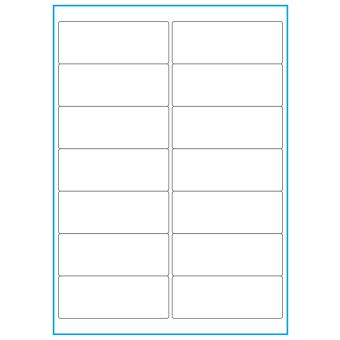 A4-14, 14 Utstansede etiketter/ark, 99,1 x 38,1 mm, hvit matt, 100 ark - A-4 etiketter, hvit matt