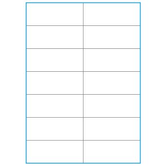 A4-14 slids, 14 Utstansede etiketter/ark, 105,0 x 42,2 mm, hvit matt, 100 ark - 