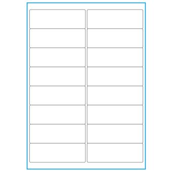 A4-16, 16 Utstansede etiketter/ark, 99,1 x 33,9 mm, hvit matt, 100 ark - A-4 etiketter, hvit matt