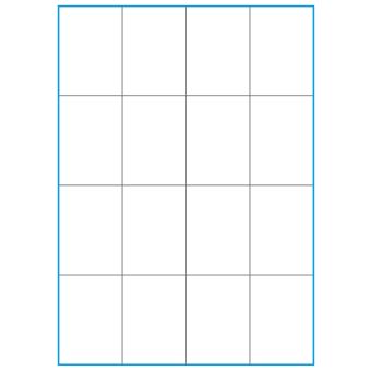 A4-16 slids, 16 Utstansede etiketter/ark, 52,5 x 73,8 mm, hvit matt, 100 ark - A-4 etiketter, hvit matt