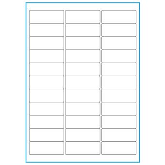 A4-33, 33 Utstansede etiketter/ark, 64,0 x 24,3 mm, hvit matt, 100 ark - A-4 etiketter, hvit matt