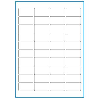 A4-40, 40 Utstansede etiketter/ark, 45,7 x 25,4 mm, hvit matt, 100 ark - A-4 etiketter, hvit matt