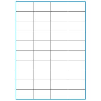 A4-40 slids, 40 Utstansede etiketter/ark, 52,5 x 29,5 mm, hvit matt, 100 ark - A-4 etiketter, hvit matt