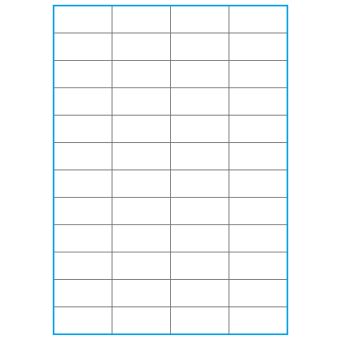 A4-48 slids, 48 Utstansede etiketter/ark, 52,5 x 24,6 mm, hvit matt, 100 ark - A-4 etiketter, hvit matt