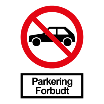 Forbudsskilt der indikerer Parkering forbudt - Sikkerhetsskilt