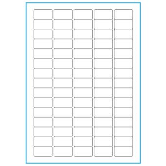 A4-75, 75 Utstansede etiketter/ark, 34,0 x 18,0 mm, hvit matt, 100 ark - A-4 etiketter, hvit matt