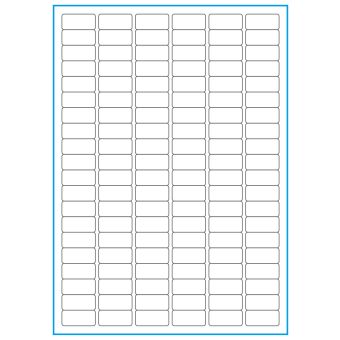 A4-120, 120 Utstansede etiketter/ark, 30,0 x 14,0 mm, hvit matt, 100 ark - A-4 etiketter, hvit matt