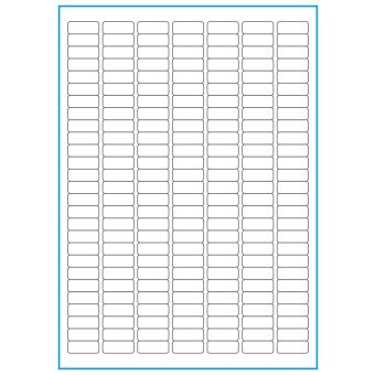 A4-189, 189 Utstansede etiketter/ark, 25,4 x 10,0 mm, hvit matt, 100 ark - A-4 etiketter, hvit matt