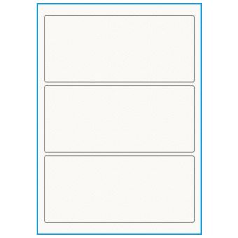 A4-3, 100% resirkulert 3 Utstansede etiketter/ark, 198,0 x 85,0 mm, off-white / matt, 75 ark - Etiketter i ark for skrivere