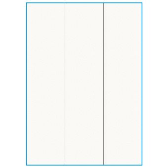 A4-3-lang slids, 100% resirkulert, 3 Utstansede etiketter/ark, 70,0 x 295,3 mm, off-white / matt, 75 ark - Etiketter i ark for skrivere
