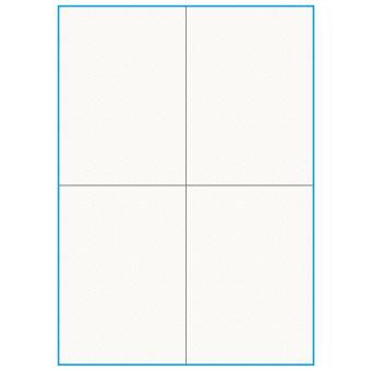 A4-4 slids, 100% resirkulert, 4 Utstansede etiketter/ark, 105,0 x 147,6 mm, off-white / matt, 75 ark - Etiketter i ark for skrivere