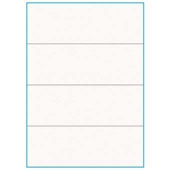 A4-4-smal slids, 100% resirkulert, 4 Utstansede etiketter/ark, 210,0 x 73,8 mm, off-white / matt, 75 ark - Etiketter i ark for skrivere