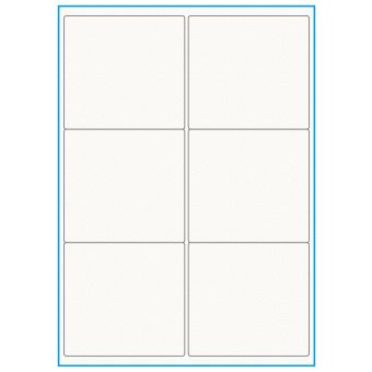 A4-6, 100% resirkulert 6 Utstansede etiketter/ark, 99,1 x 93,1 mm, off-white / matt, 75 ark - Etiketter i ark for skrivere