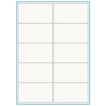 A4-10, 100% resirkulert 10 Utstansede etiketter/ark, 99,1 x 57,0 mm, off-white / matt, 75 ark - Etiketter i ark for skrivere