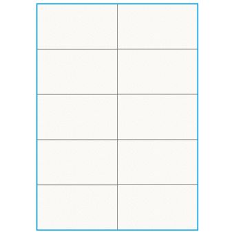 A4-10 slids, 100% resirkulert, 10 Utstansede etiketter/ark, 105,0 x 59,1 mm, off-white / matt, 75 ark - Etiketter i ark for skrivere
