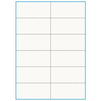 A4-12-smal slids, 100% resirkulert, 12 Utstansede etiketter/ark, 105,0 x 49,2 mm, off-white / matt, 75 ark - A4-ARK