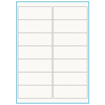 A4-14, 100% resirkulert 14 Utstansede etiketter/ark, 99,1 x 38,1 mm, off-white / matt, 75 ark - Etiketter i ark for skrivere