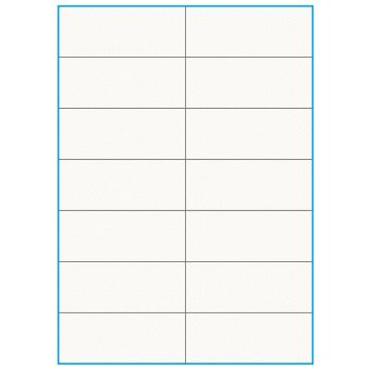A4-14 slids, 100% resirkulert, 14 Utstansede etiketter/ark, 105,0 x 42,2 mm, off-white / matt, 75 ark - Etiketter i ark for skrivere