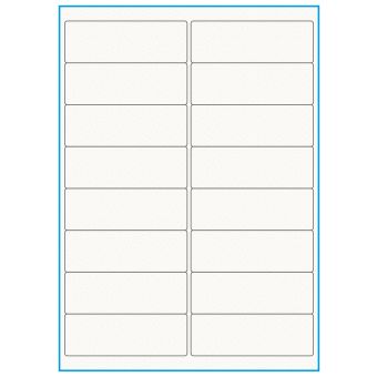 A4-16, 100% resirkulert 16 Utstansede etiketter/ark, 99,1 x 33,9 mm, off-white / matt, 75 ark - Etiketter i ark for skrivere
