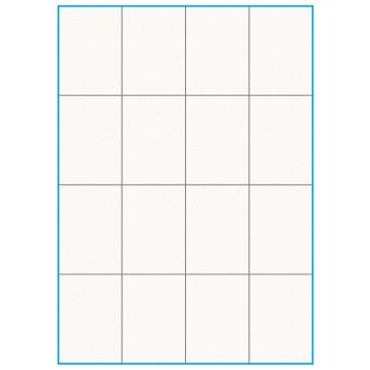 A4-16 slids, 100% resirkulert, 16 Utstansede etiketter/ark, 52,5 x 73,8 mm, off-white / matt, 75 ark - Etiketter i ark for skrivere