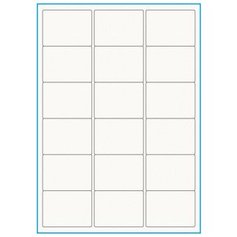 A4-18, 100% resirkulert 18 Utstansede etiketter/ark, 63,5 x 46,6 mm, off-white / matt, 75 ark - Etiketter i ark for skrivere