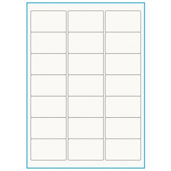 A4-21, 100% resirkulert 21 Utstansede etiketter/ark, 63,5 x 38,1 mm, off-white / matt, 75 ark - Etiketter i ark for skrivere