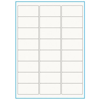 A4-24, 100% resirkulert 24 Utstansede etiketter/ark, 64,0 x 33,9 mm, off-white / matt, 75 ark - Etiketter i ark for skrivere